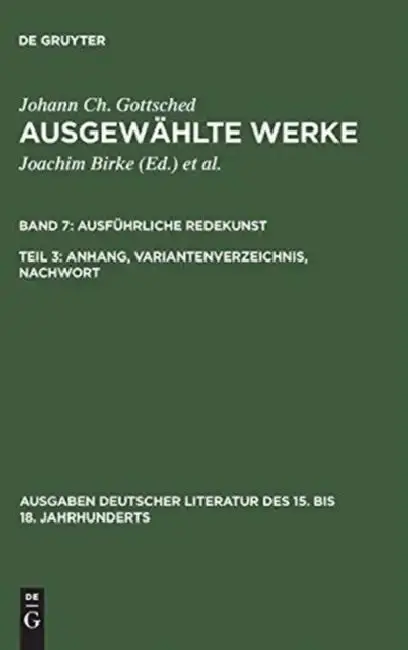 Cover of Ausführliche Redekunst. Anhang, Variantenverzeichnis, Nachwort