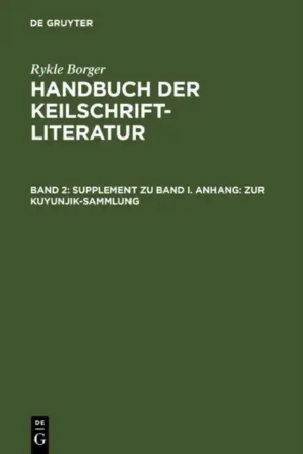 Cover of Supplement Zu Band I. Anhang