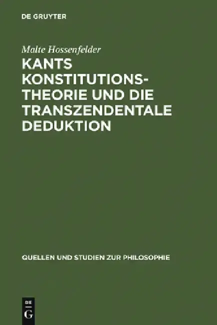 Cover of Kants Konstitutionstheorie und die Transzendentale Deduktion