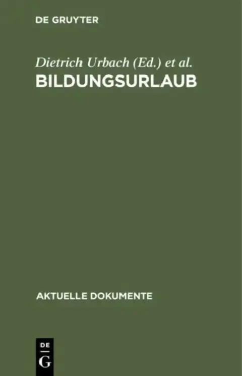 Cover of Bildungsurlaub