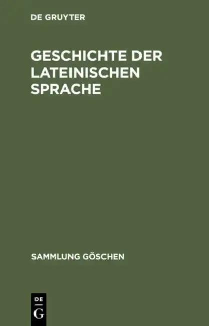 Cover of Geschichte der lateinischen Sprache