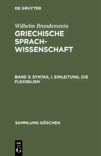 Cover of Syntax, I. Einleitung. Die Flexibilien