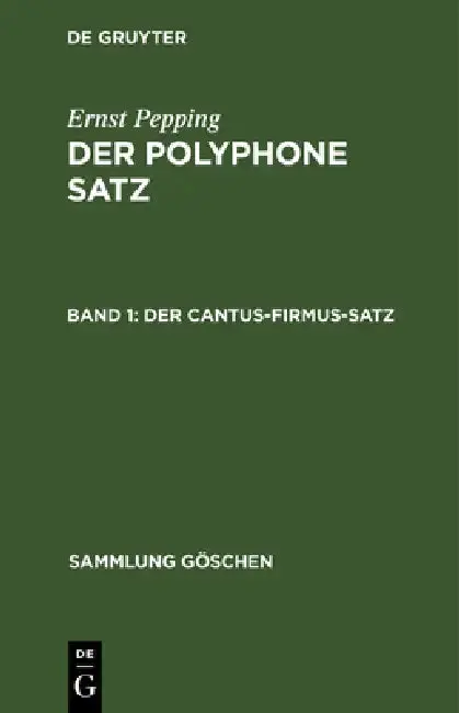 Cover of Der cantus-firmus-Satz