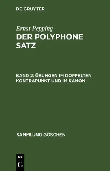 Cover of Übungen im doppelten Kontrapunkt und im Kanon