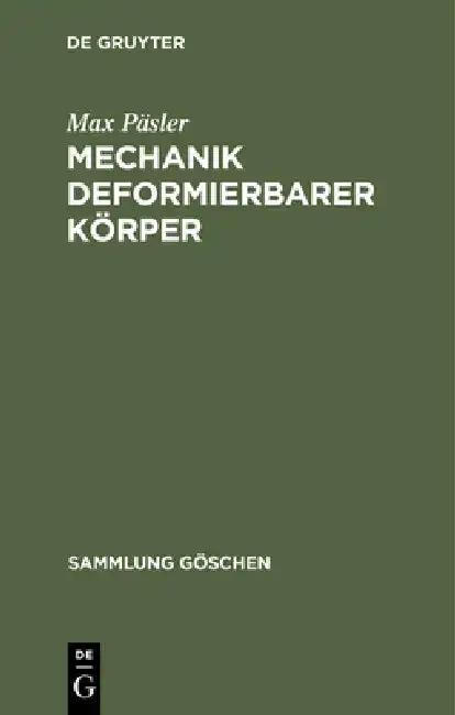 Cover of Mechanik Deformierbarer Körper