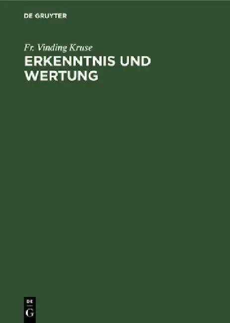 Cover of Erkenntnis und Wertung