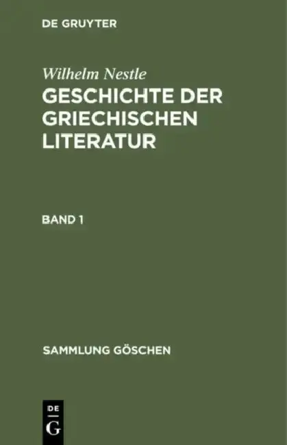 Cover of Sammlung Göschen Geschichte der griechischen Literatur