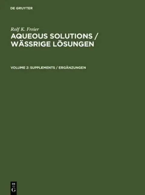 Cover of Supplements / Ergänzungen