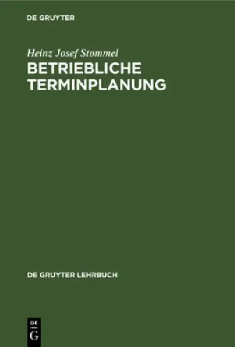 Cover of Betriebliche Terminplanung