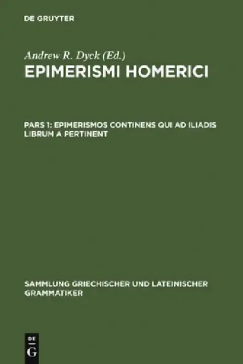 Cover of Epimerismos Continens Qui AD Iliadis Librum a Pertinent