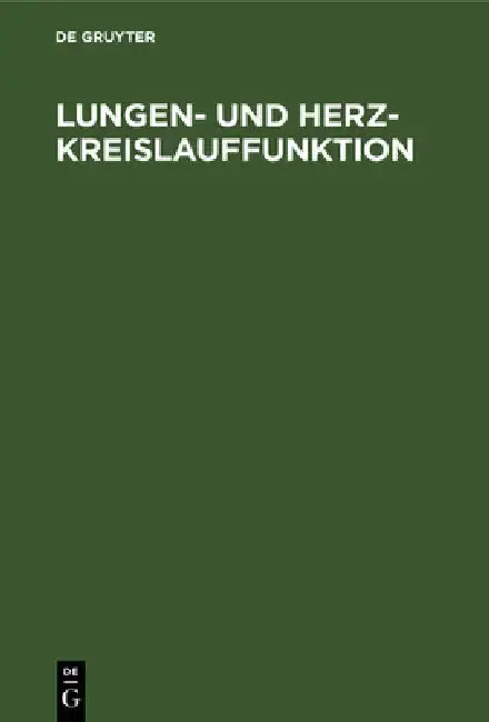 Cover of Lungen- Und Herz-Kreislauffunktion