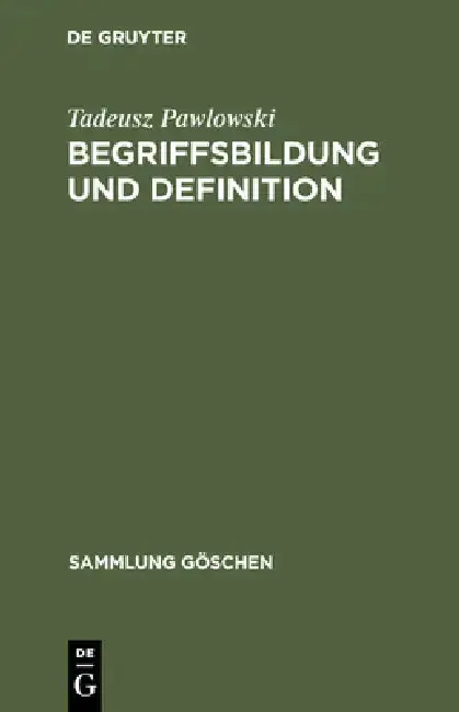 Cover of Begriffsbildung und Definition
