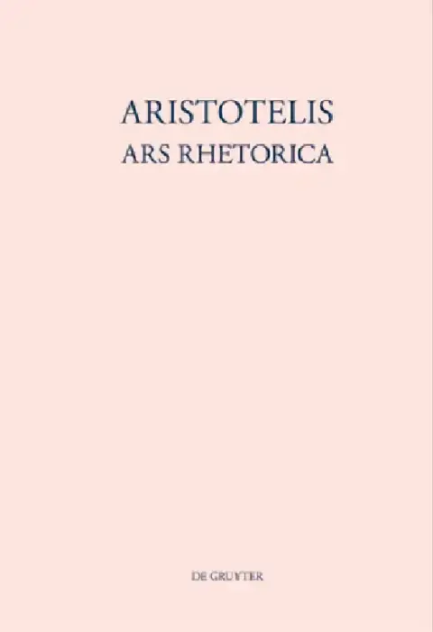 Cover of Aristotelis Ars rhetorica