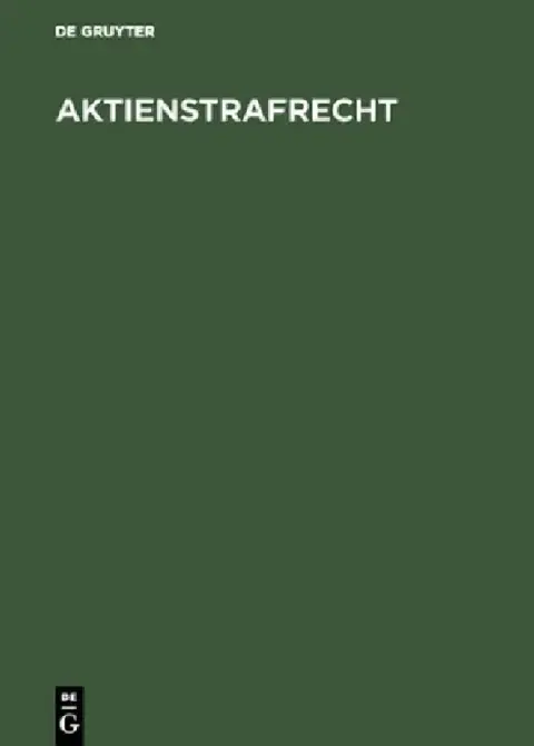 Cover of Aktienstrafrecht