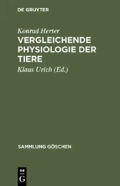 Cover of Vergleichende Physiologie der Tiere