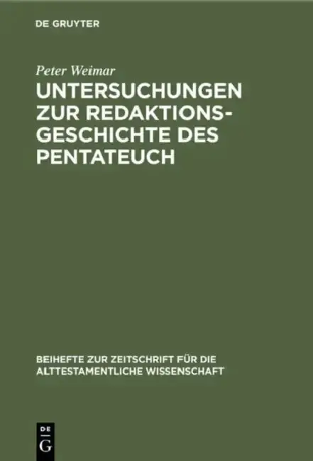 Cover of Untersuchungen Zur Redaktionsgeschichte Des Pentateuch