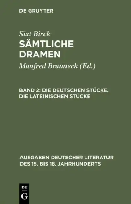 Cover of Die Deutschen Stücke. Die Lateinischen Stücke