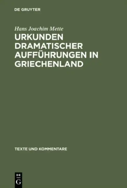 Cover of Urkunden Dramatischer Aufführungen in Griechenland