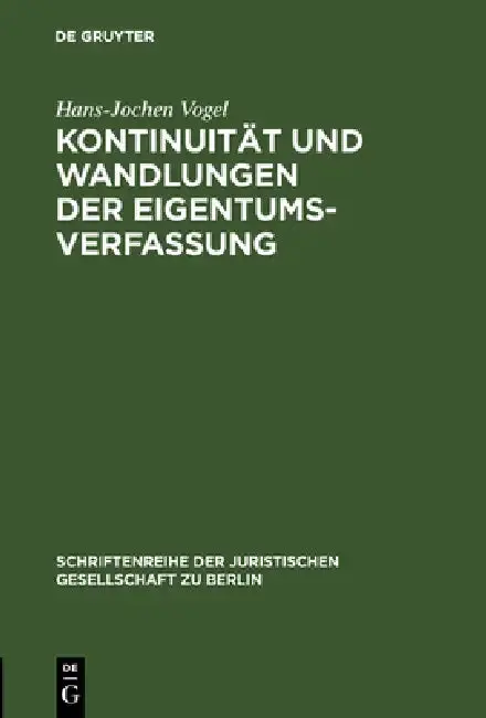 Cover of Kontinuität und Wandlungen der Eigentumsverfassung