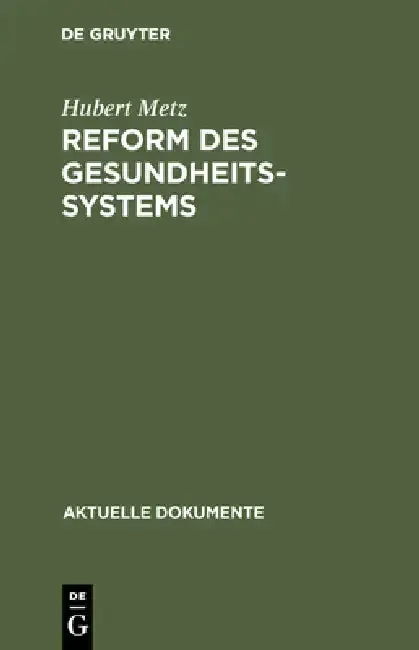 Cover of Reform des Gesundheitssystems