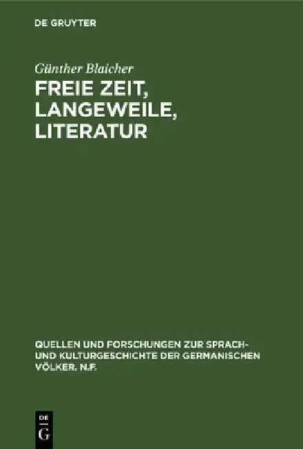 Cover of Freie Zeit, Langeweile, Literatur