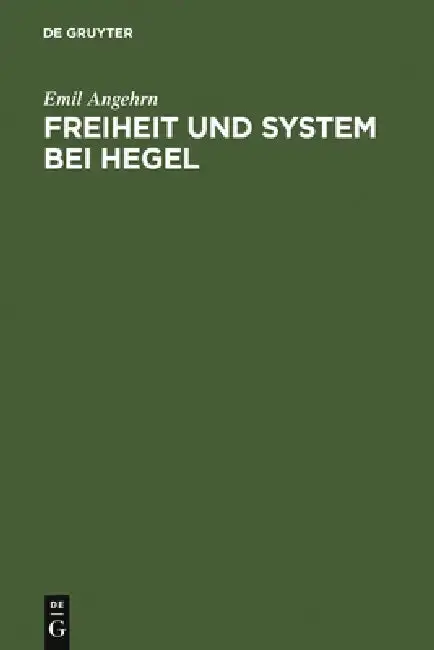 Cover of Freiheit und System bei Hegel