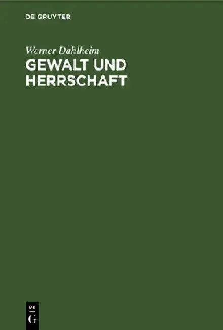 Cover of Gewalt Und Herrschaft