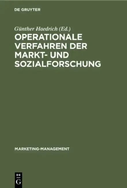 Cover of Operationale Verfahren der Markt- und Sozialforschung