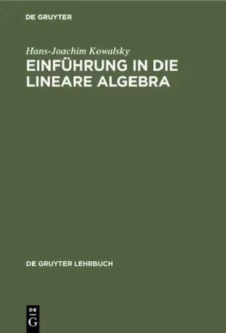 Cover of Einführung in die lineare Algebra
