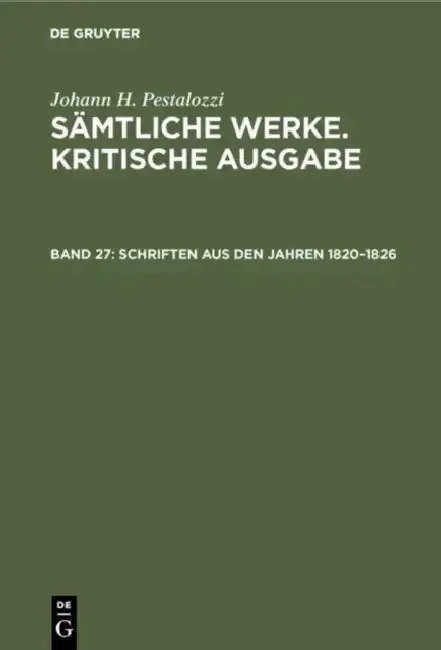 Cover of Schriften aus den Jahren 1820-1826