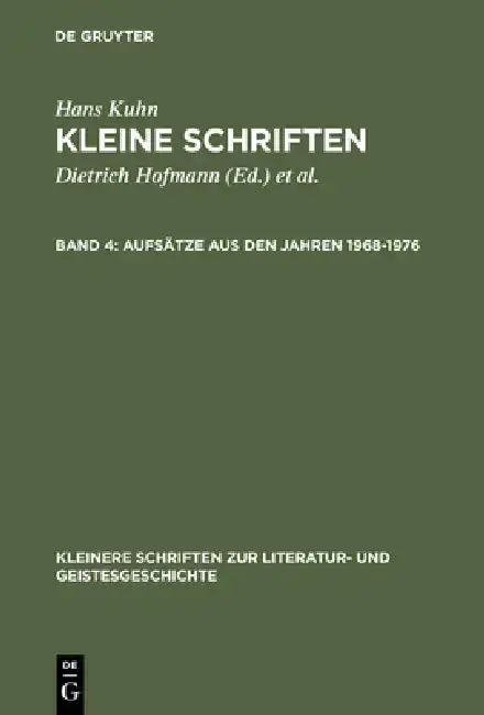 Cover of Kleine Schriften, Band 4, Aufsätze aus den Jahren 1968-1976