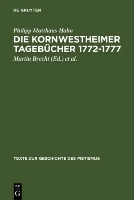 Cover of Die Kornwestheimer Tagebücher 1772-1777