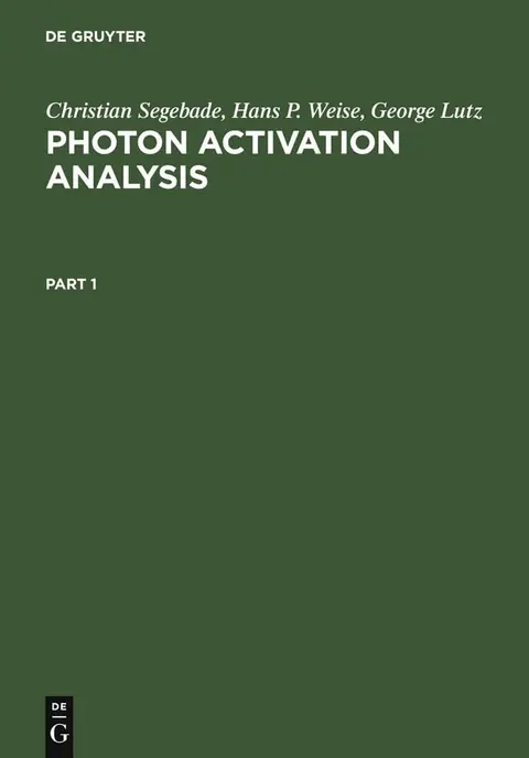 Cover of Photon Activation Analysis
