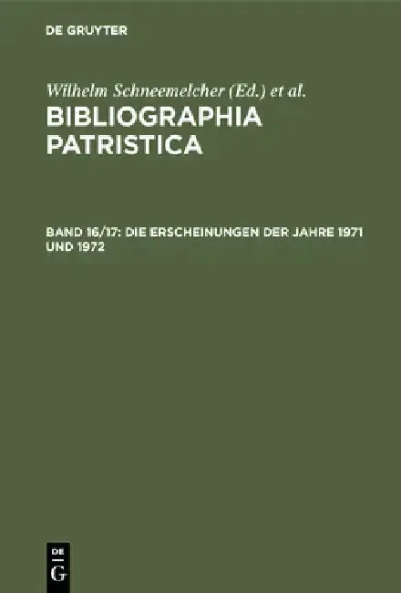 Cover of Die Erscheinungen Der Jahre 1971 Und 1972
