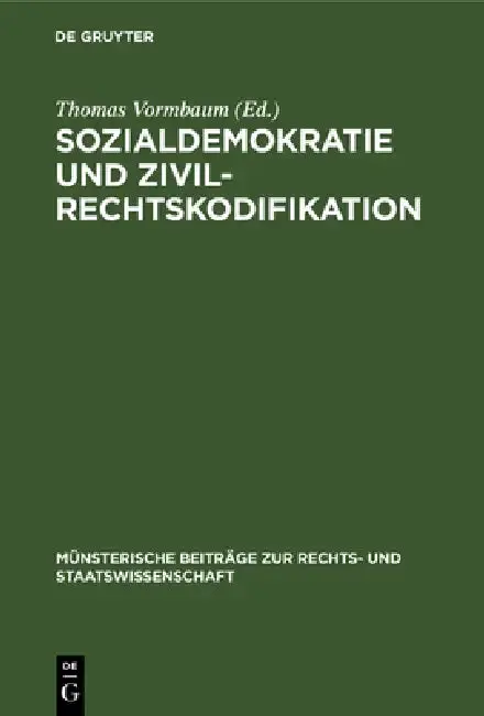 Cover of Sozialdemokratie und Zivilrechtskodifikation