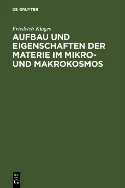 Cover of Aufbau Und Eigenschaften Der Materie Im Mikro- Und Makrokosmos