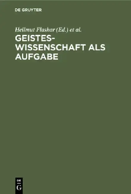 Cover of Geisteswissenschaft als Aufgabe