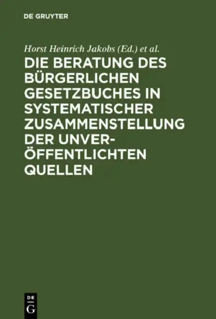 Cover of Materialien Zur Entstehungsgeschichte Des Bgb