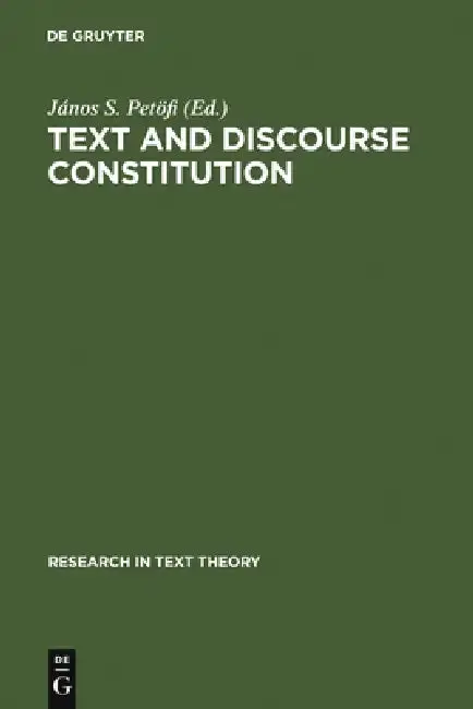 Cover of Text and Discourse Constitution