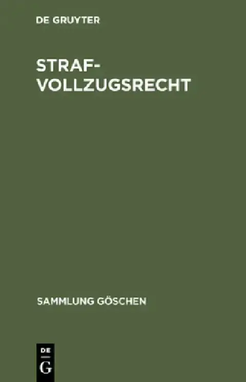 Cover of Strafvollzugsrecht