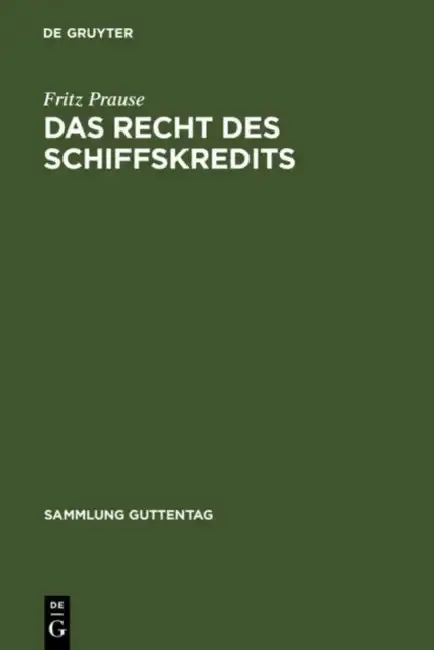 Cover of Das Recht Des Schiffskredits