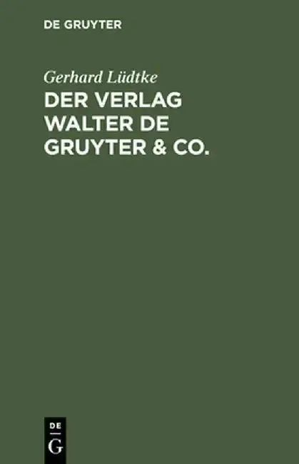 Cover of Der Verlag Walter de Gruyter & Co.