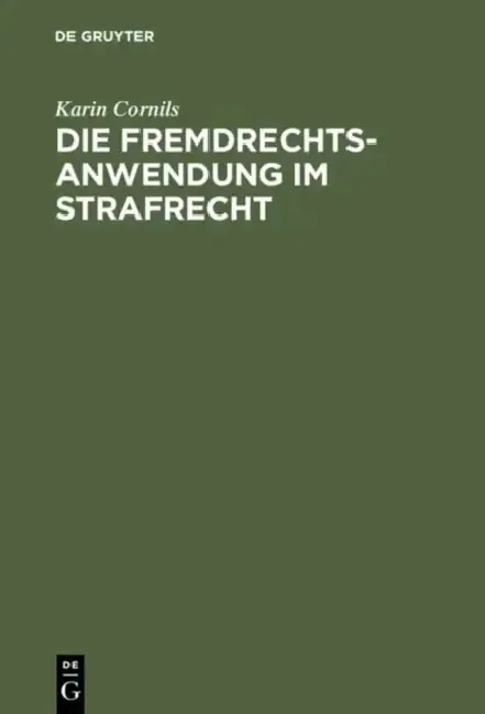 Cover of Die Fremdrechtsanwendung im Strafrecht