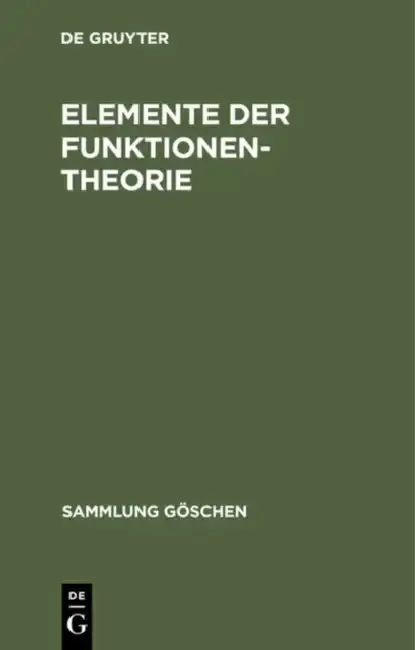 Cover of Elemente der Funktionentheorie