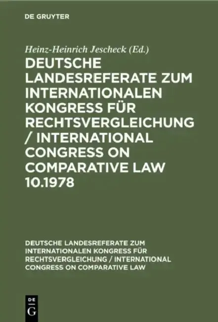 Cover of Deutsche Strafrechtliche Landesreferate Zum X. Internationalen Kongreß Für Rechtsvergleichung Budapest 1978