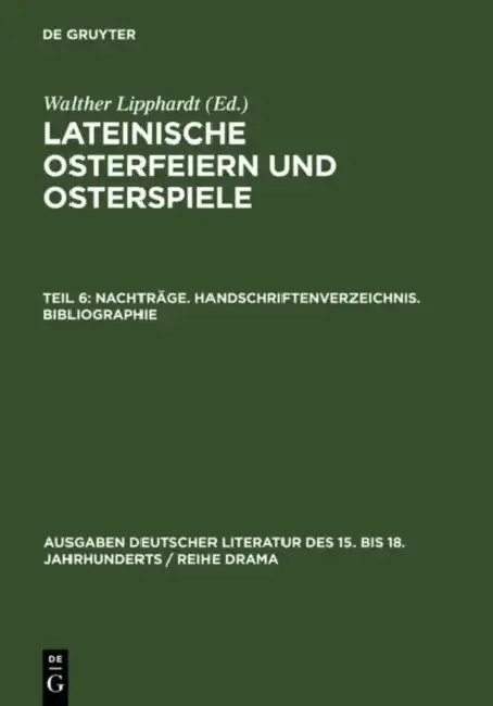 Cover of Nachträge. Handschriftenverzeichnis. Bibliographie
