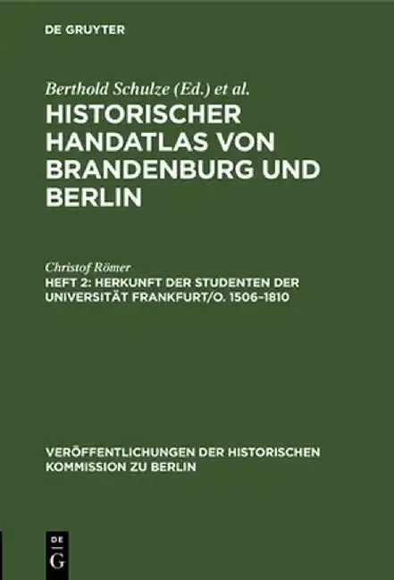 Cover of Herkunft der Studenten der Universität Frankfurt/O. 1506-1810