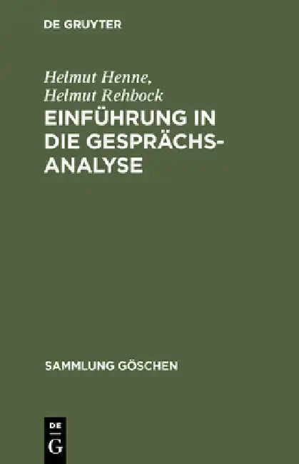 Cover of Einführung in die Gesprächsanalyse