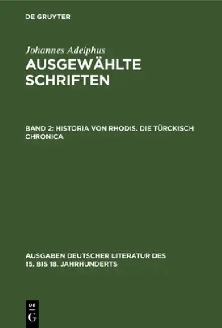 Cover of Historia von Rhodis. Die Türckisch Chronica