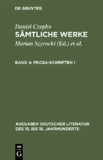 Cover of Sämtliche Werke, Band 4, Prosa-Schriften I